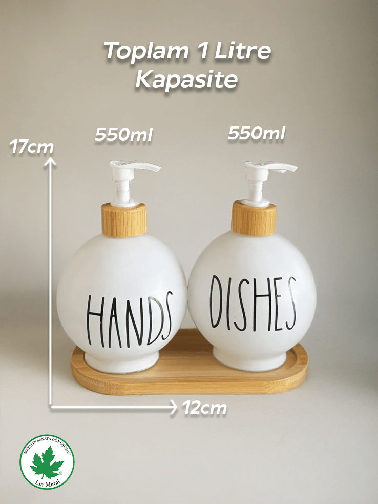 2’li Siyah-Beyaz Sıvı Sabunluk Seti – 500 ml + 500 ml