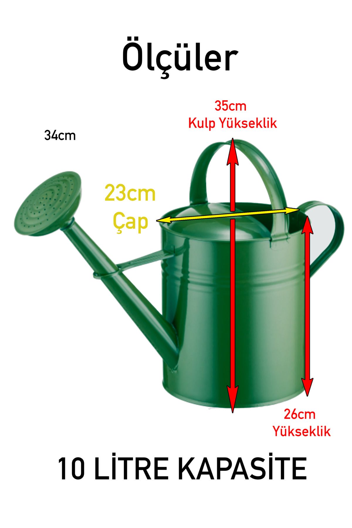 Fritilya 10 Litre Yuvarlak Sulama Kabı Sulak Yeşil