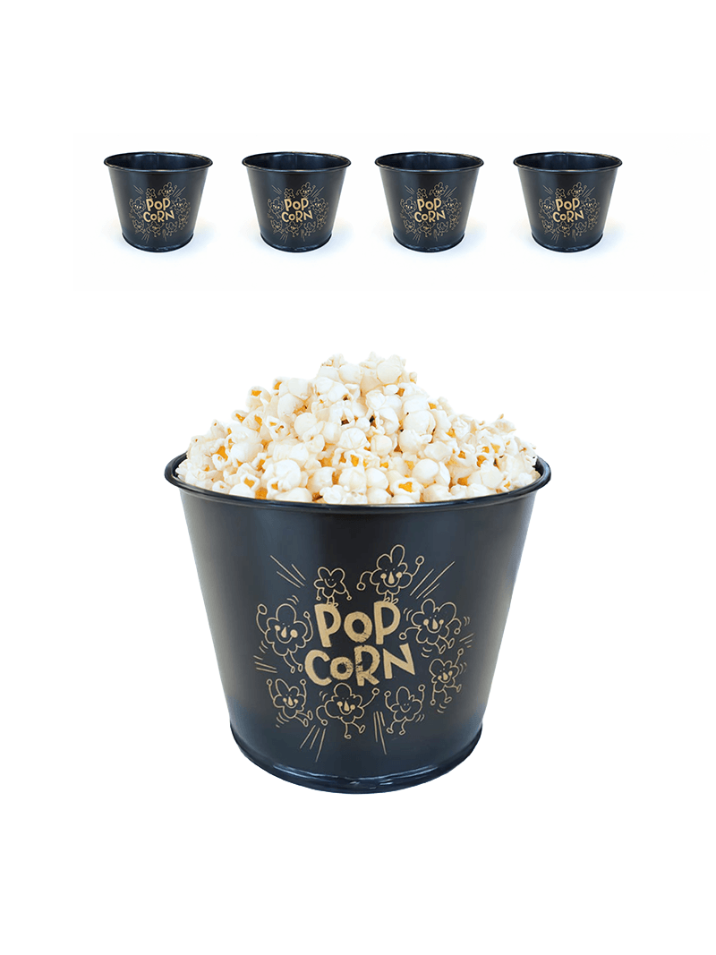 Metal Mısır Kovası – Popcorn Sunum Kovası, Metal Servis Kabı 
