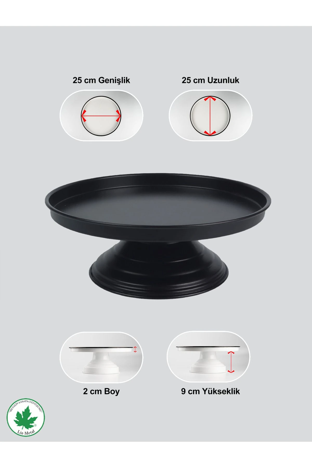 Frezya Ayaklı Servis Tabağı – Metal