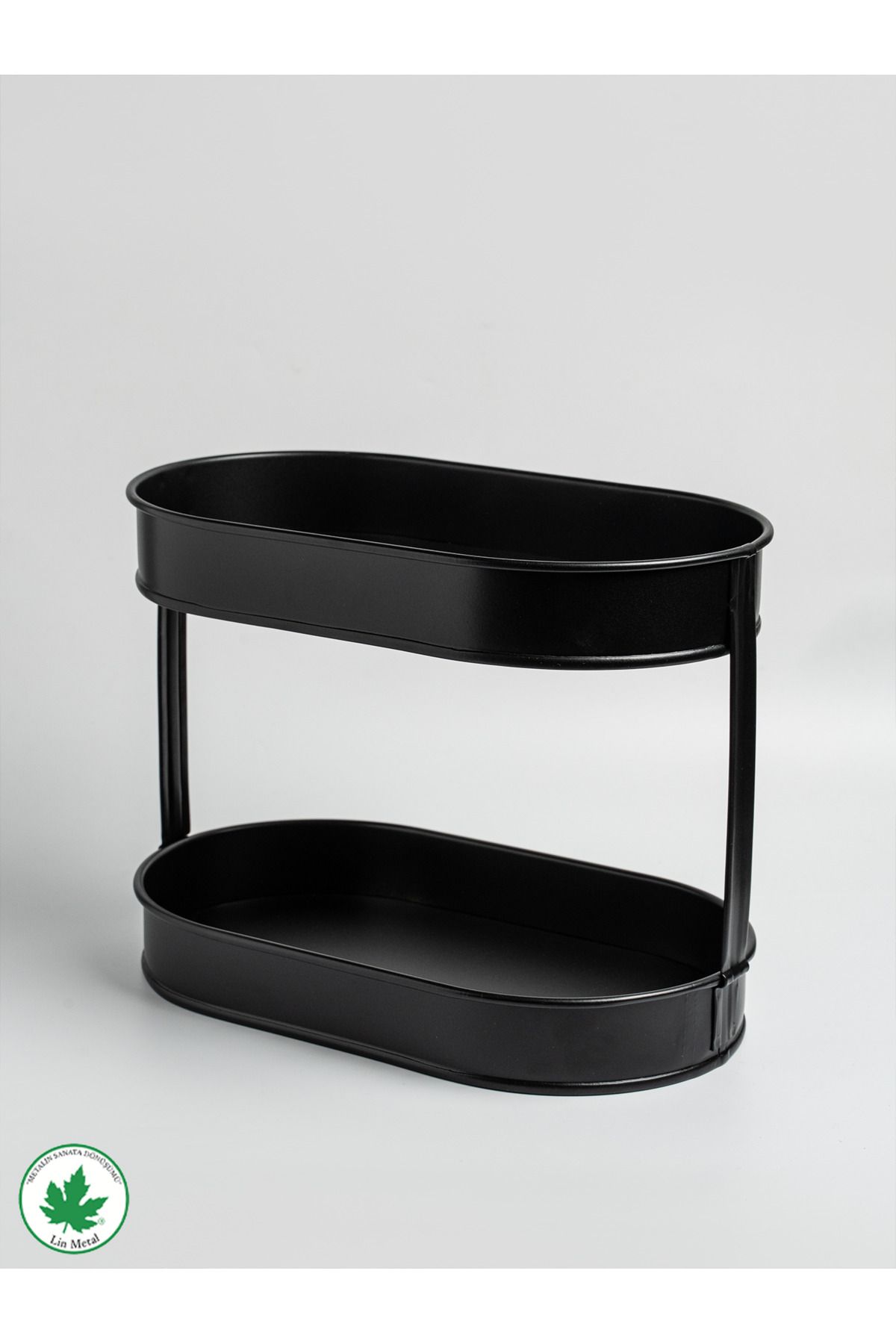 İki Katlı Metal Baton Organizer – Mutfak & Banyo Düzenleyici, Galvaniz Raflı Saklama Standı