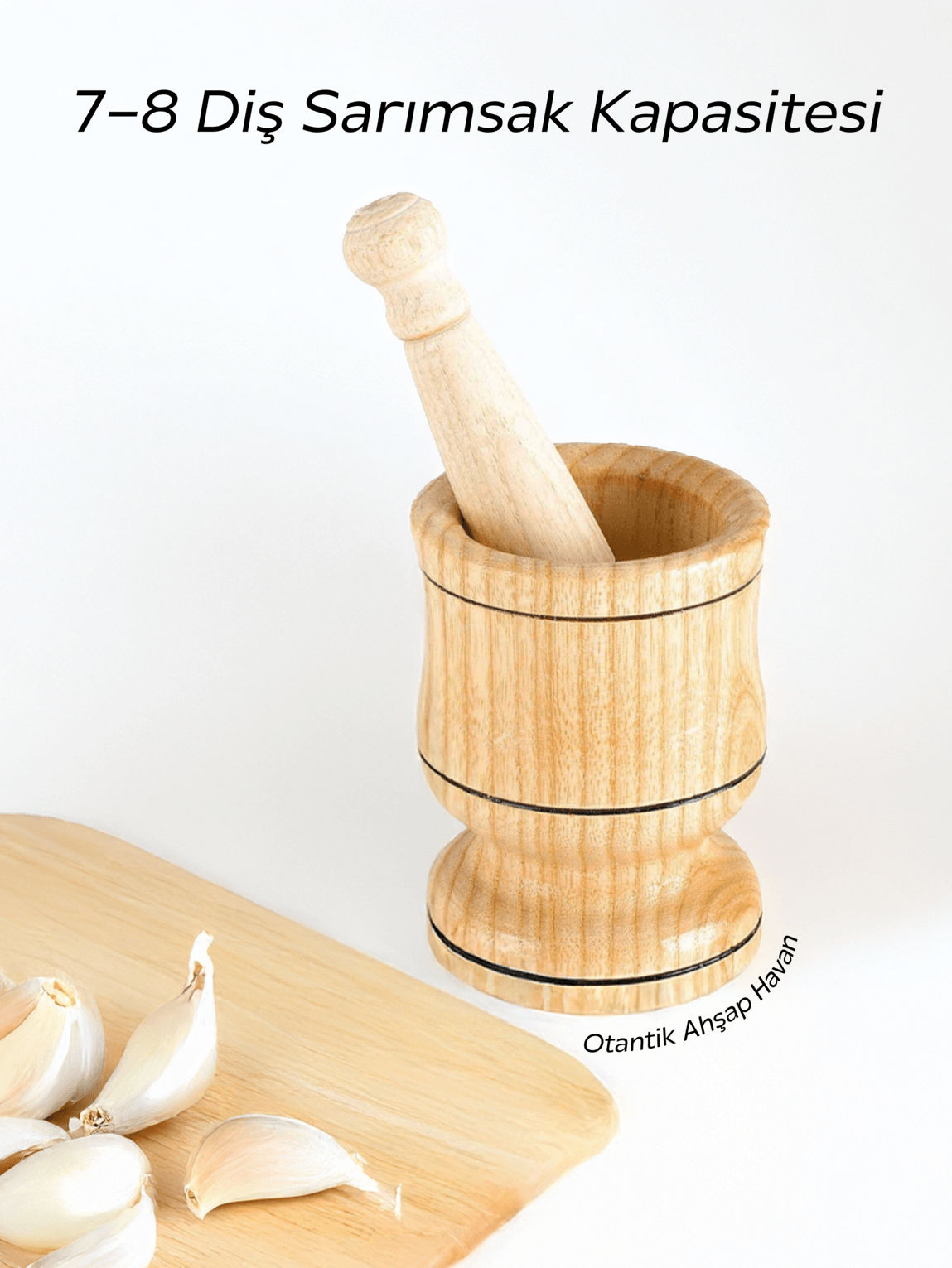 12 cm Ahşap Havan – Sarımsak Döveceği
