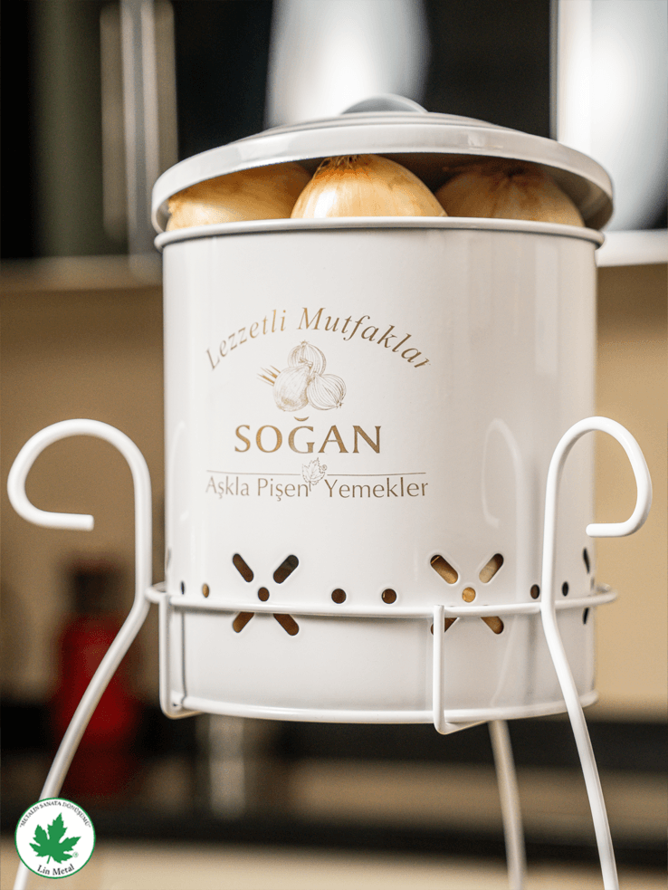 2 Katlı Küçük Metal Sebzelik – Patates & Soğan Kovası