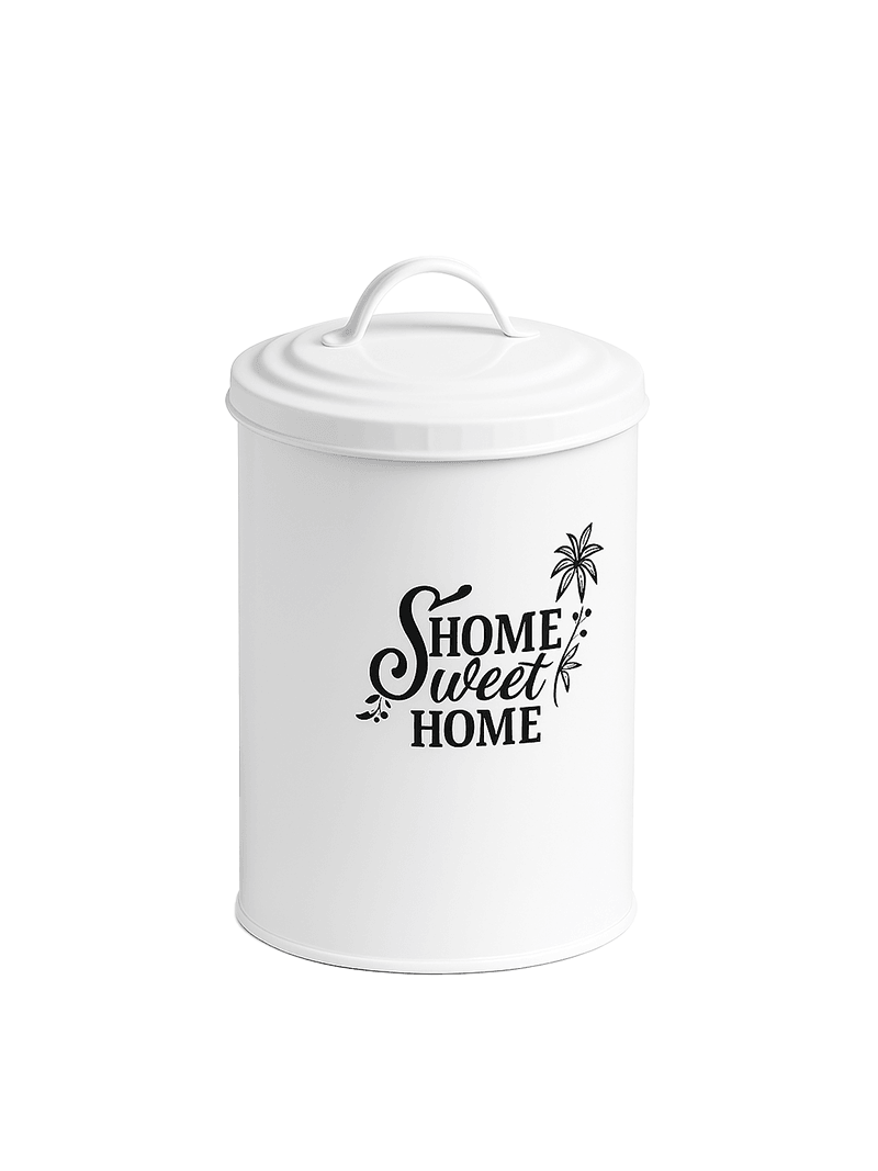 Home Sweet Home Metal Saklama Kabı – Yuvarlak (Tek)