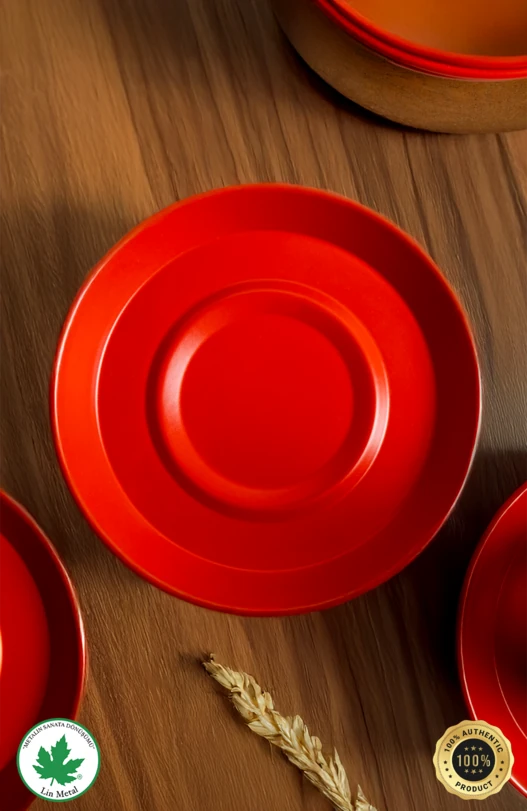 12'li Büyük Boy Metal Çay Tabağı, Kırılmaz, Paslanamz, Bükülmez Metal Çay Tabağı Seti