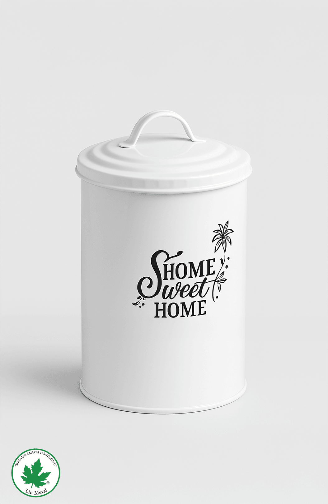 Home Sweet Home Metal Saklama Kabı – Yuvarlak (Tek)