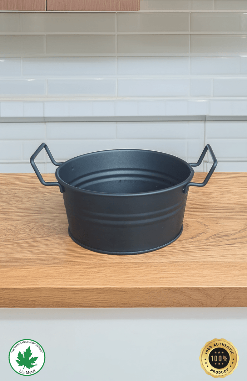 Pumila Lux Metal İkram Tabağı – Ekmek Sunumluk & Abur Cubur Servis Sepeti