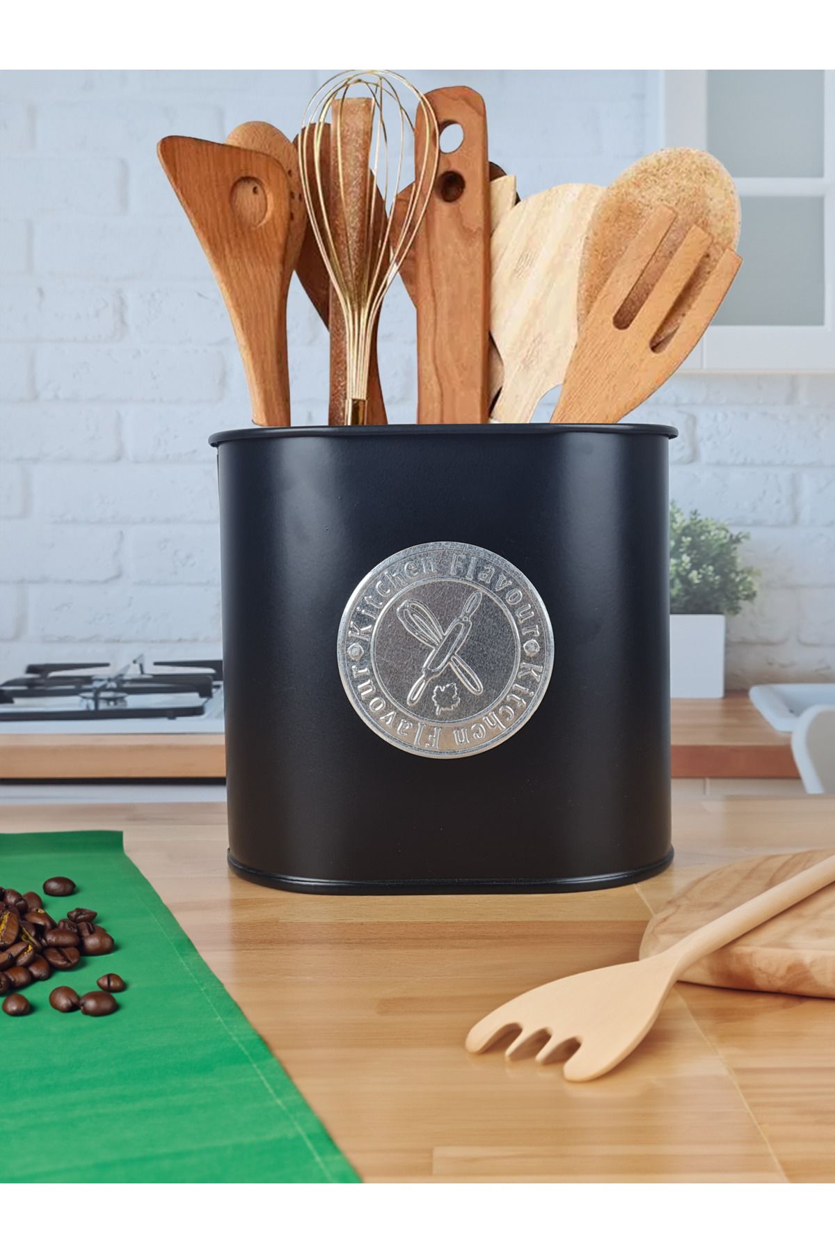 Metal Baton Çok Amaçlı Organizer – Kitchen Flavour Plakalı Mutfak & Banyo Saklama Kutusu