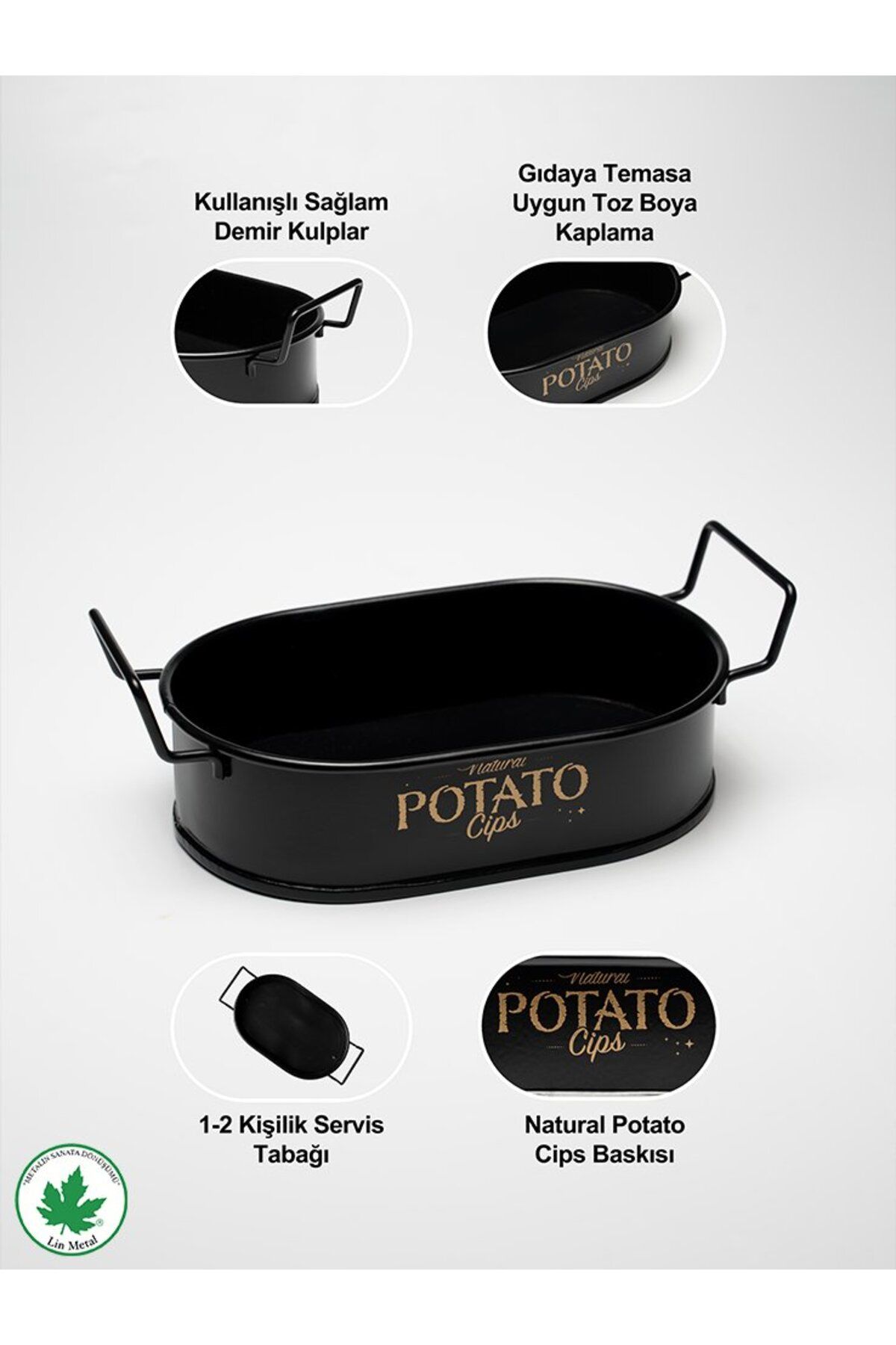 Viola Patates&Cips Sunum Tepsisi-Oval 21x13cm