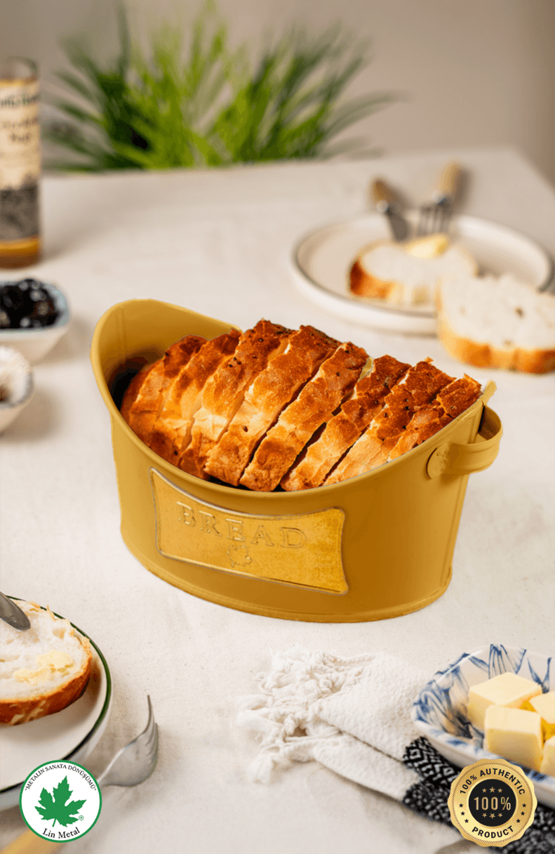 Galvaniz Metal Kayık Ekmeklik – Metal Kulplu Gondol Ekmek Sepeti, Bread Plakalı