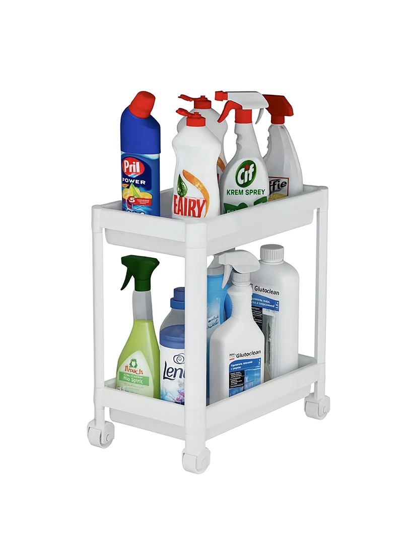 2 Katlı Tekerlekli Düzenleyici Raf | Mutfak & Evye Altı