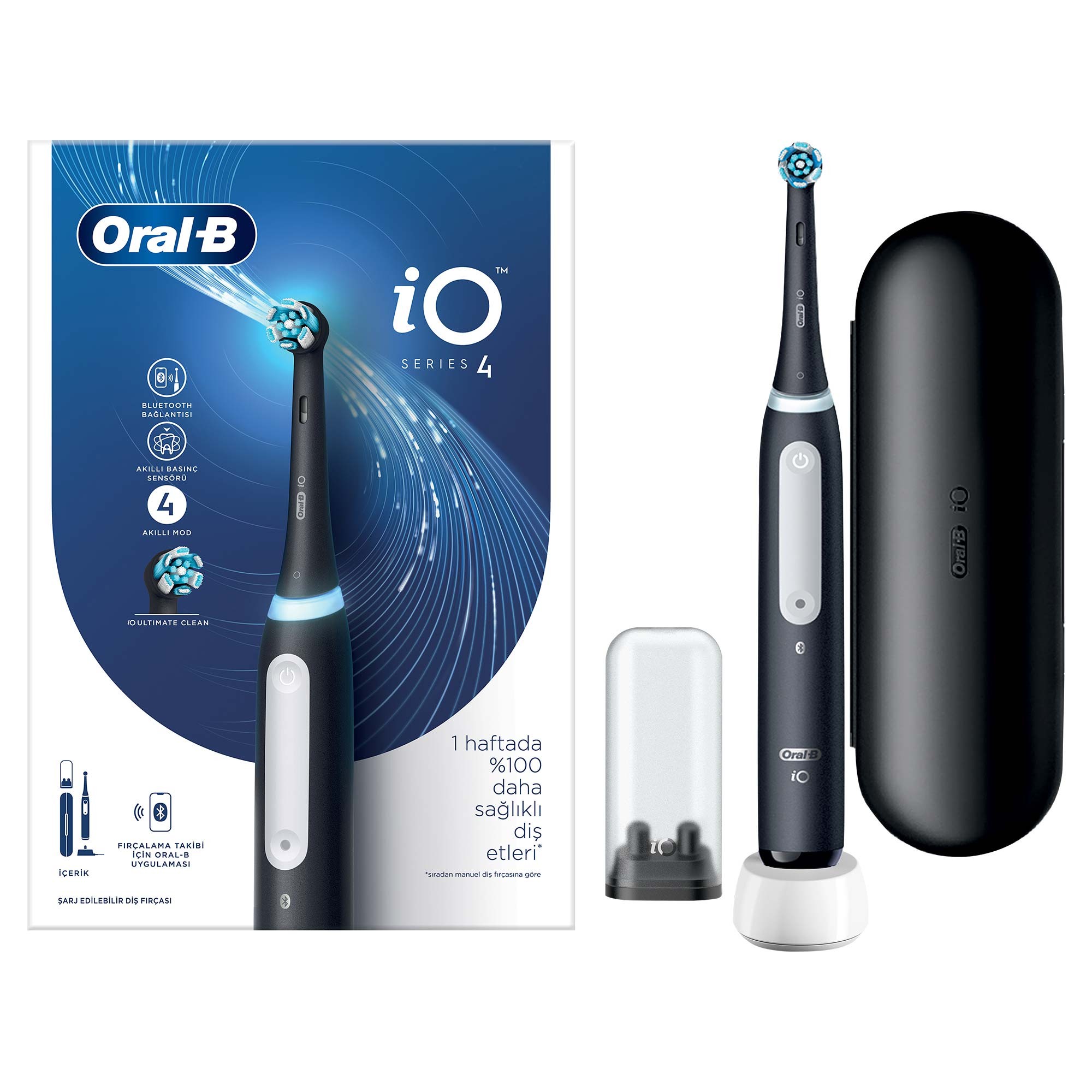 Oral-B iO 4 Şarjlı Diş Fırçası - Mat Siyah