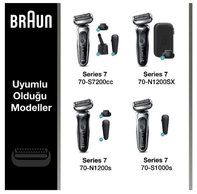 Braun Series 7 73S Tıraş Makinesi Yedek Başlığı - Gümüş