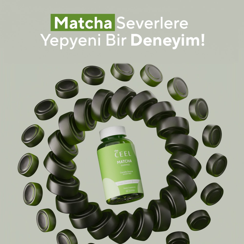 Matcha Gummy, Yeşil Çay İçerikli Çiğnenebilir Vegan Gummy