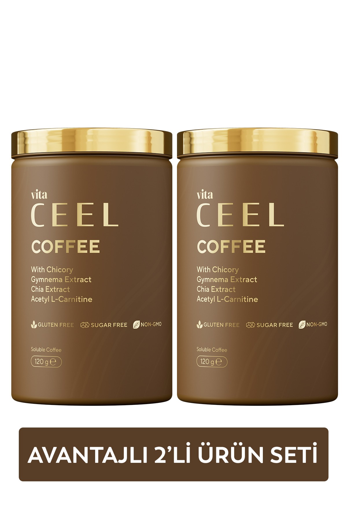 2'li Hindiba, Gimneya, Chia Extract, L-Karnitim İçeren Detox Kahve