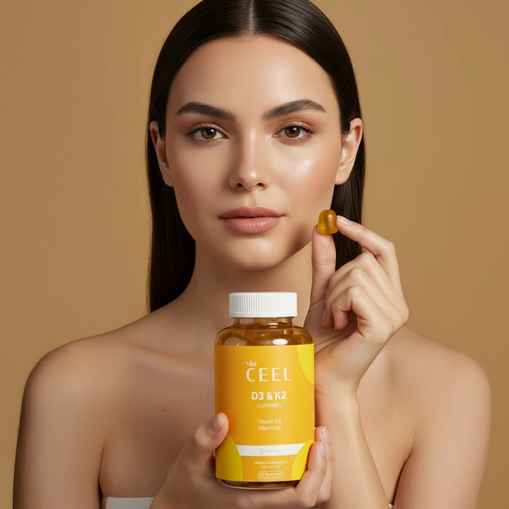 2’li D3 K2 Vitamin Gummy, Portakal Aromalı, 60 Çiğnenebilir Form