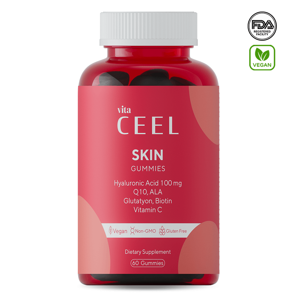 Cilt Vitamini Vegan Gummy, Hyaluronic Acid, Vitamin C, Glutatyon, Q10