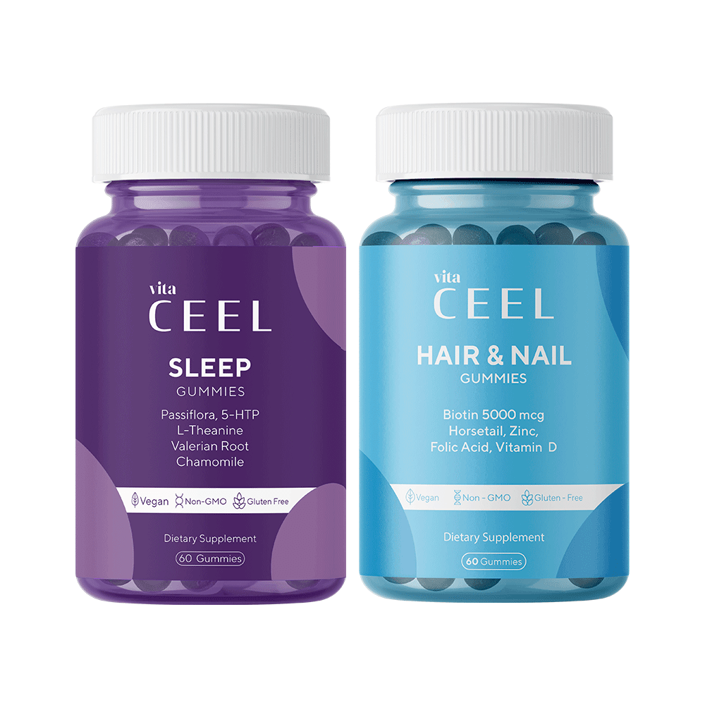  Dual Hair&Nail and Sleep Gummy Vegan Chewable Vitamin