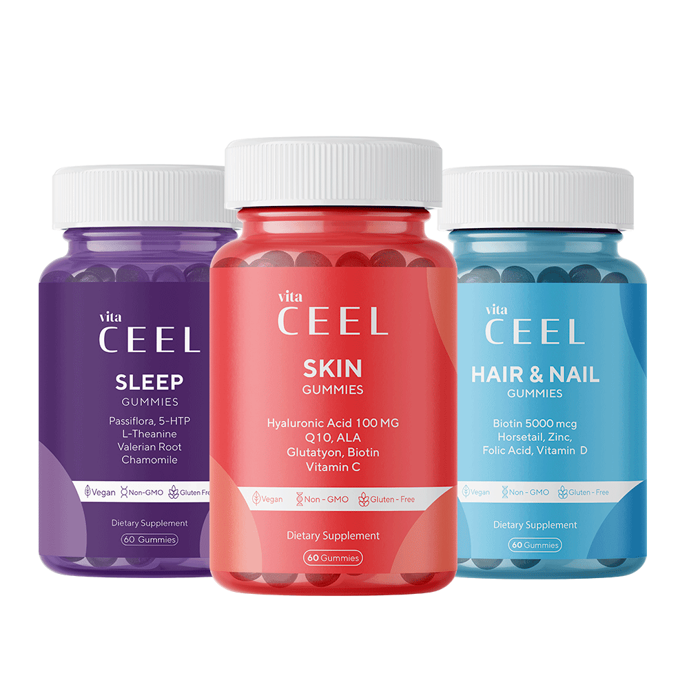 Triple Skin Vitamin, Sleep Vitamin and Hair & Nail Gummy Vegan Chewable Vitamin