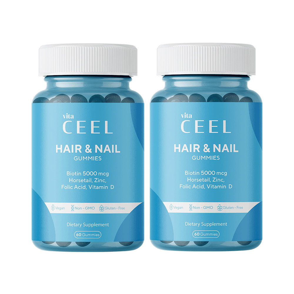 Dual Vegan Hair & Nail Vitamin, Biotin 5000, Zinc, Folic Acid, Horsetail, Vitamin D