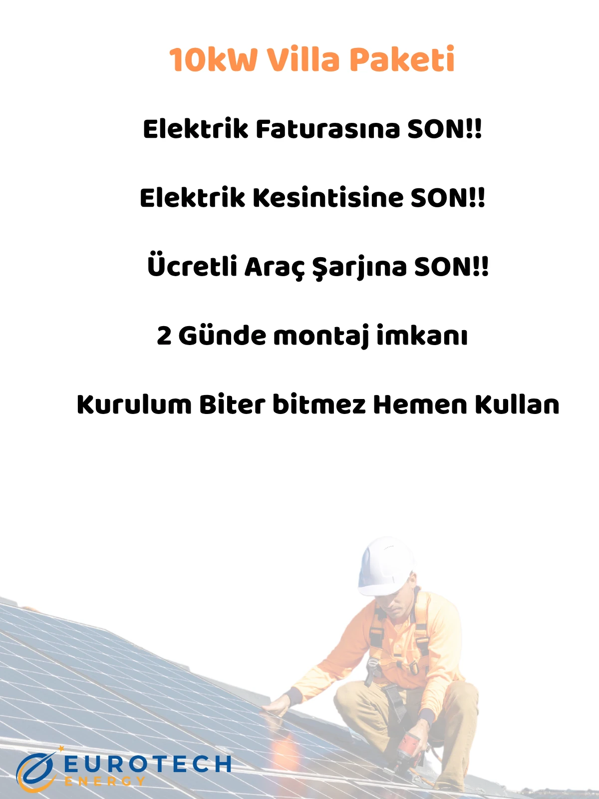 Güneş Enerji Sistemi - 10kWp Villa Paketi