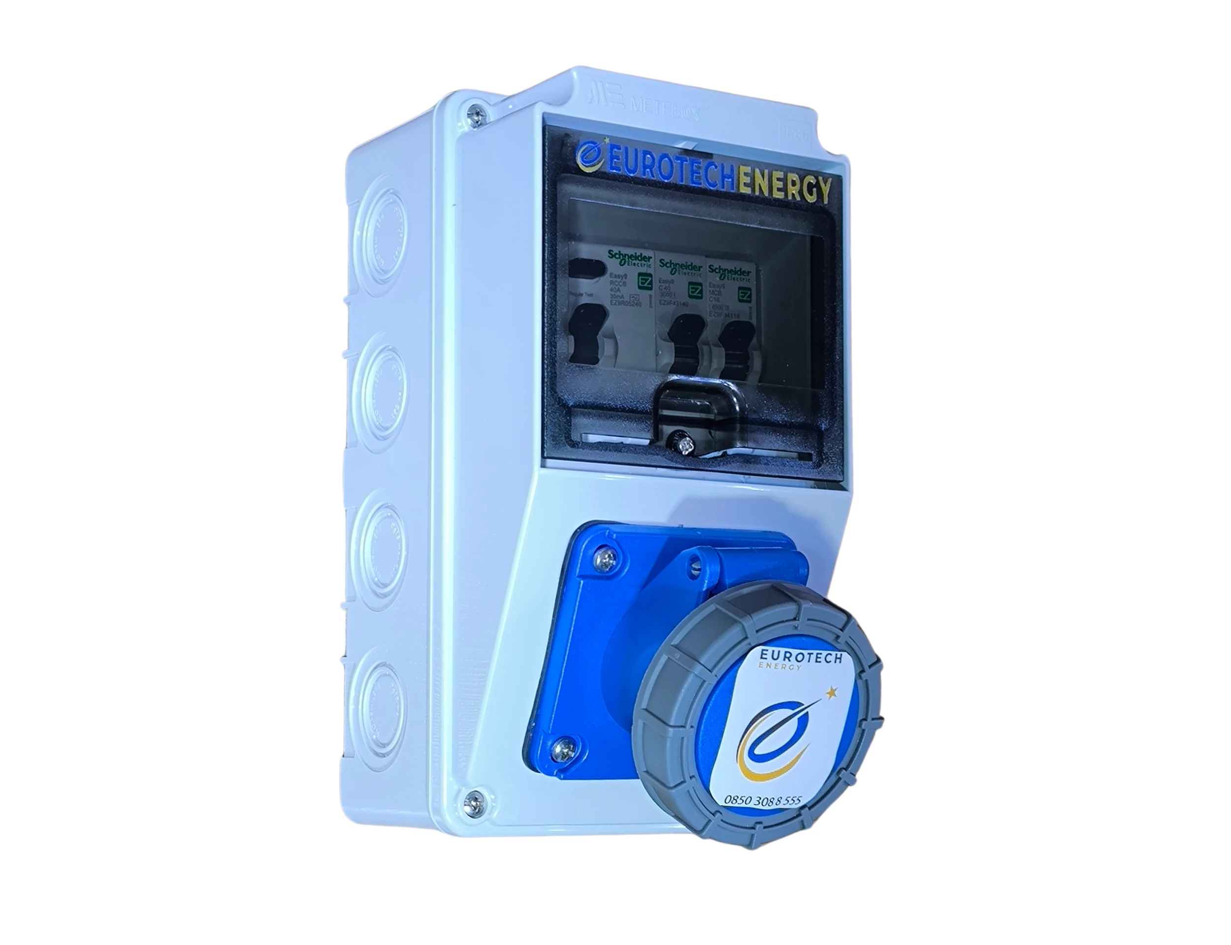 Eurotech Energy Montajlı Küçük Kombinasyon Kutusu (Mavi Prizli – Tesla Uyumlu)
