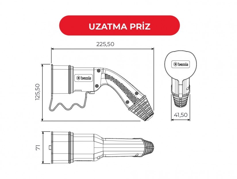 EV Şarj Kablosu 32A 5mt