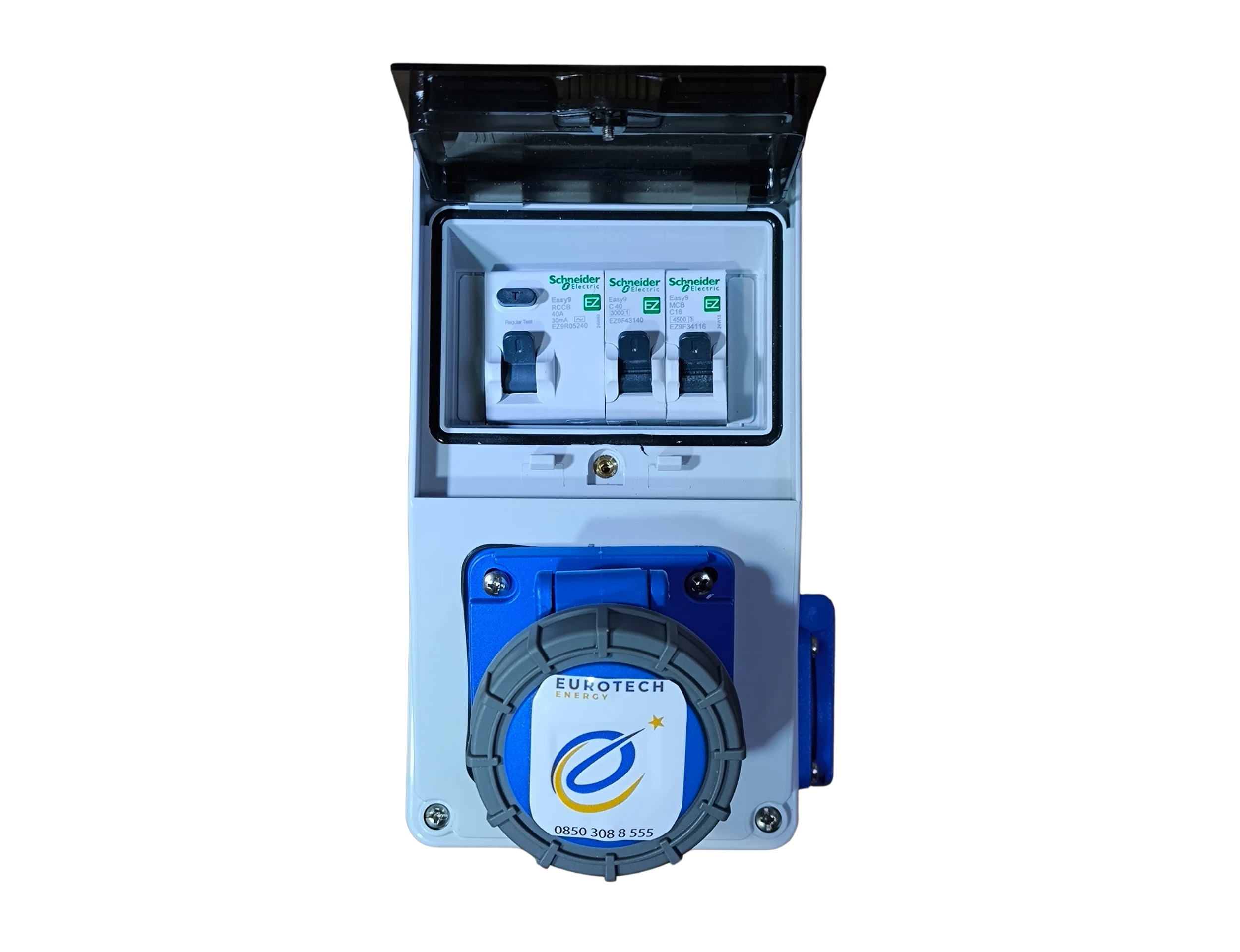 Eurotech Energy Montajlı Küçük Kombinasyon Kutusu (Mavi Prizli – Tesla Uyumlu)