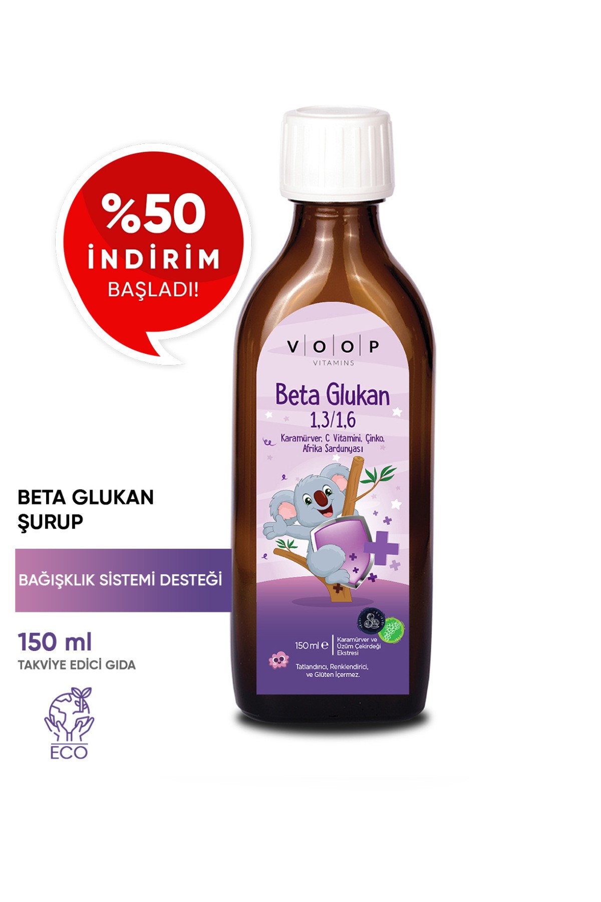 Beta Glukan Kara Mürver, Vitamin C, Çinko Şurup 150 ml