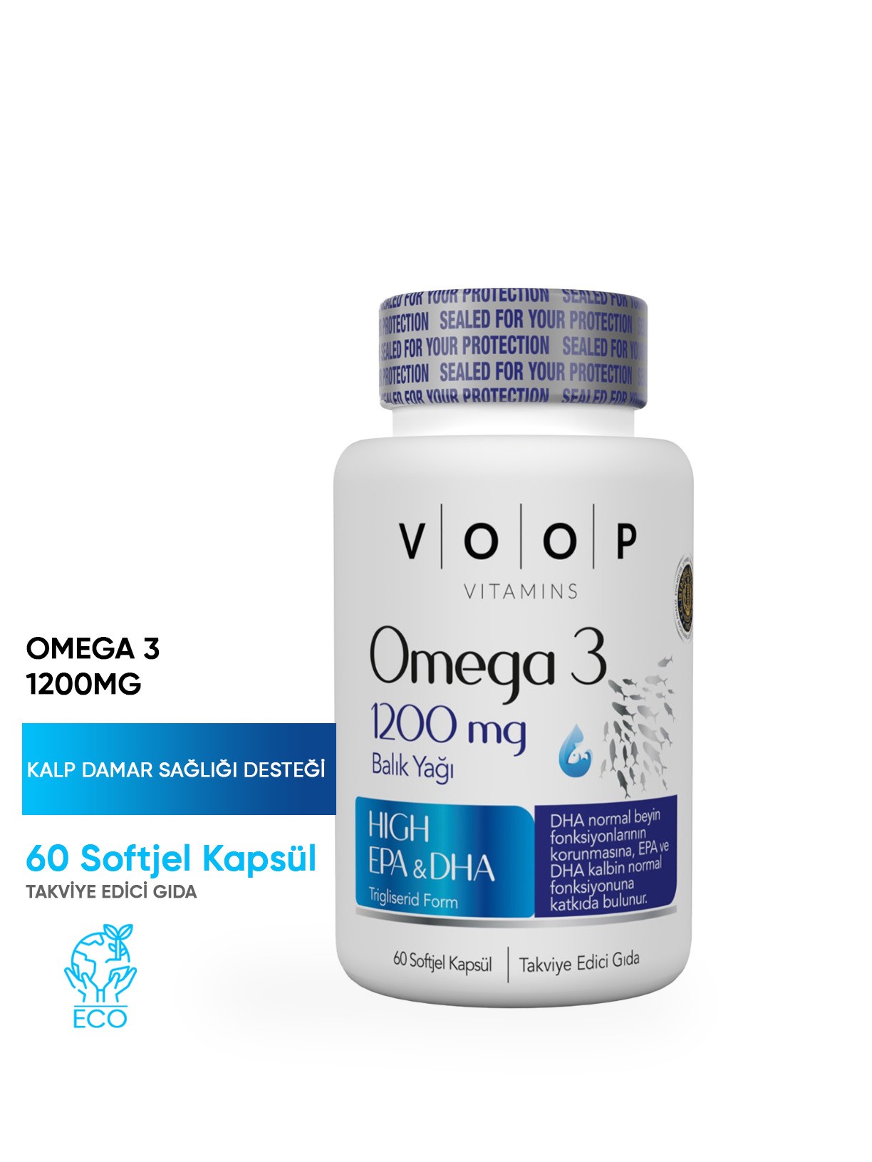 Omega 3 Balık Yağı Yüksek EPA & DHA 500 mg 60 Kapsül