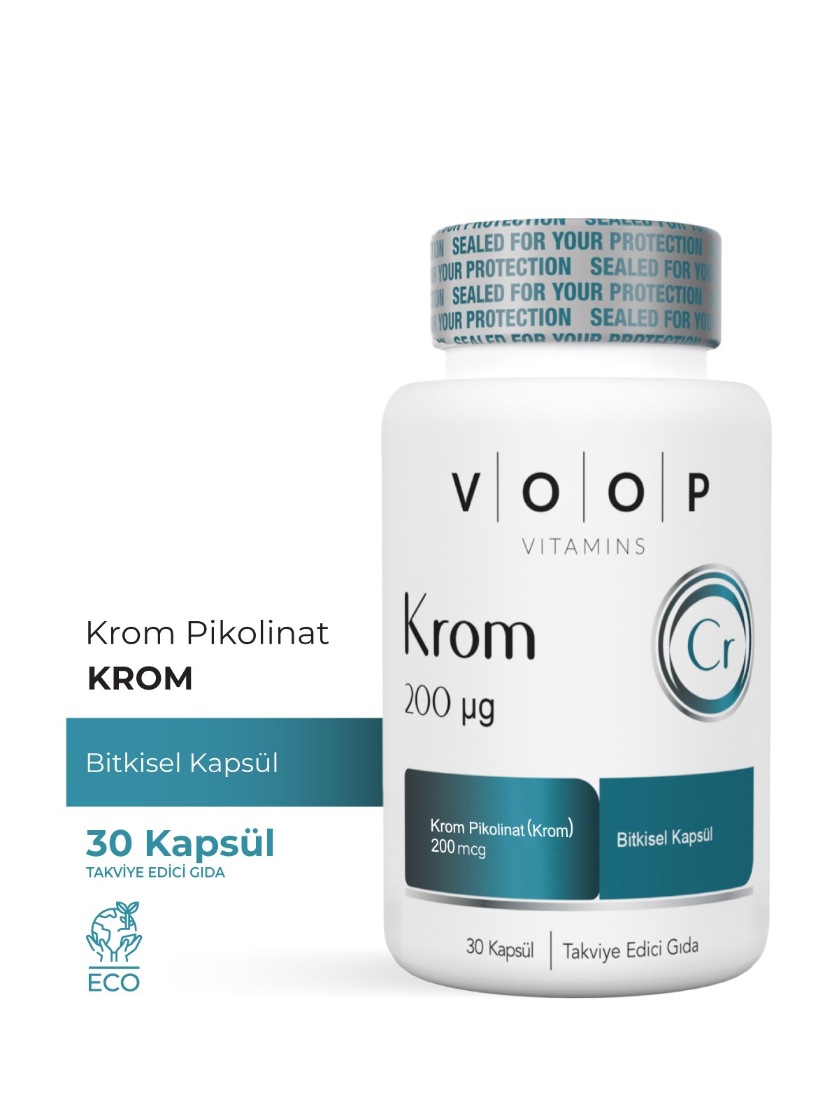 Krom Pikolinat 200 µg(MİKRO GRAM) | Metabolizmaya Katkı - 30 Bitkisel Kapsül