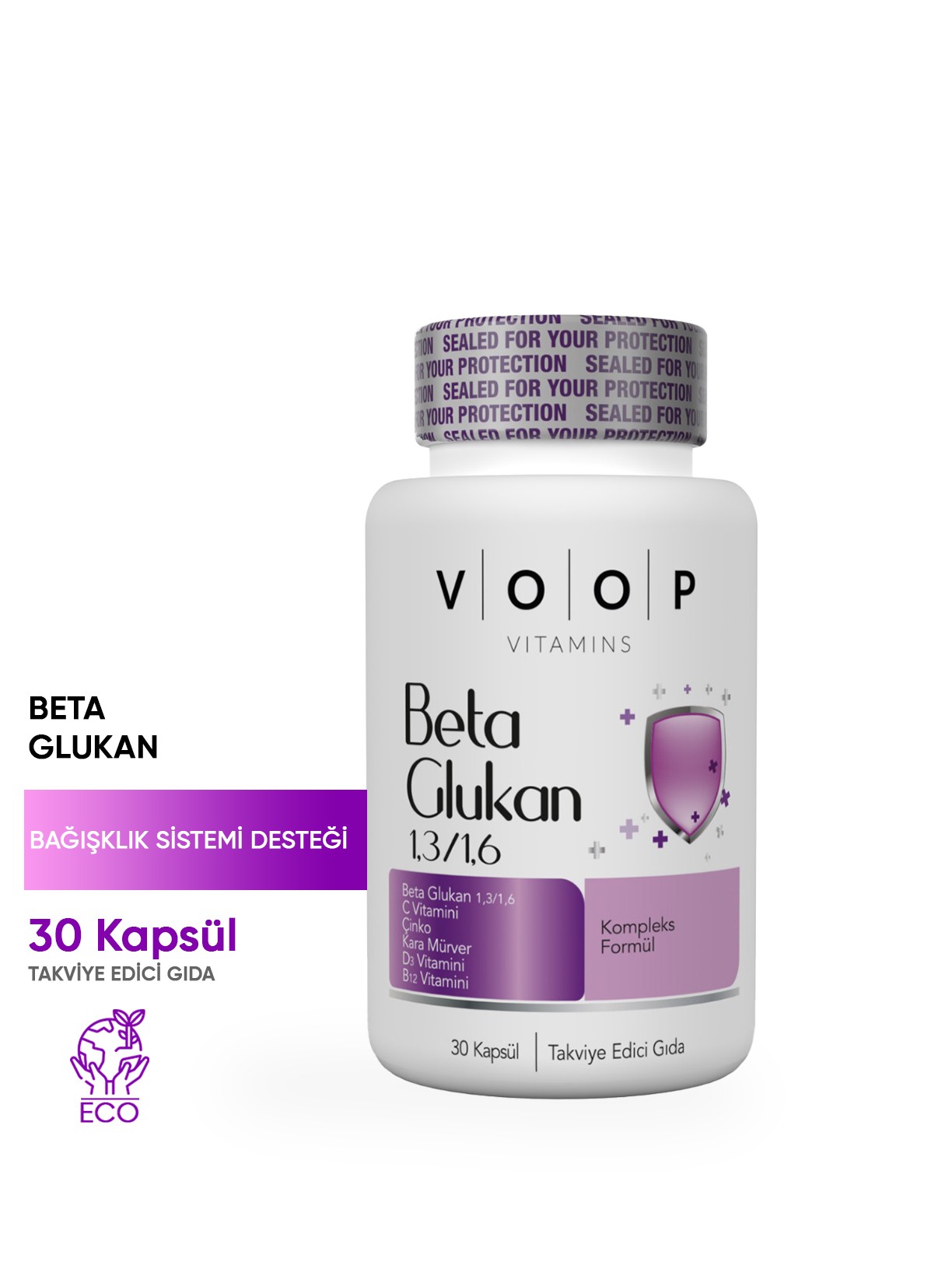 Beta Glukan Kara Mürver, C Vitamini, Çinko 30 Kapsül