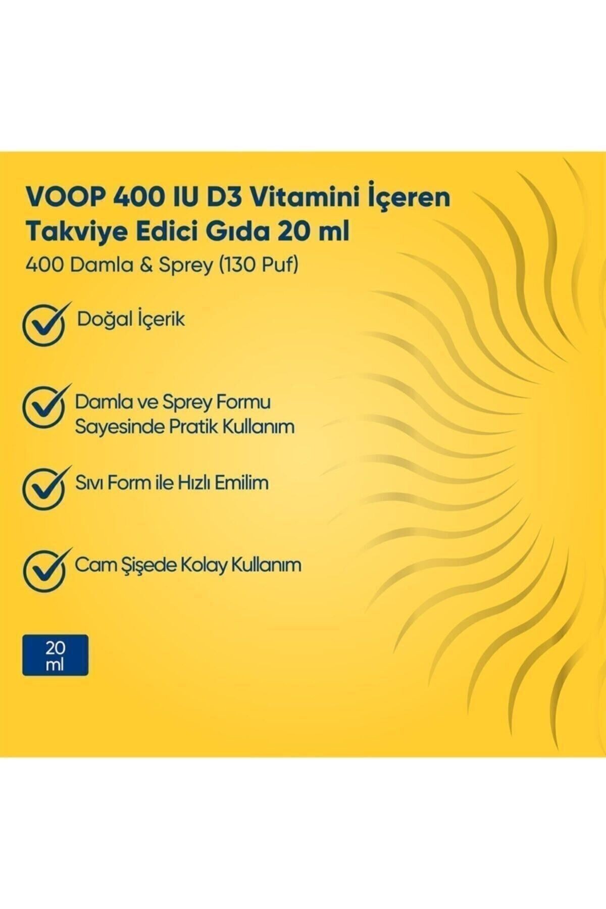 Vitamin D3 400 IU Sprey-Damla | Kemik & Bağışıklık Desteği - 20 ml