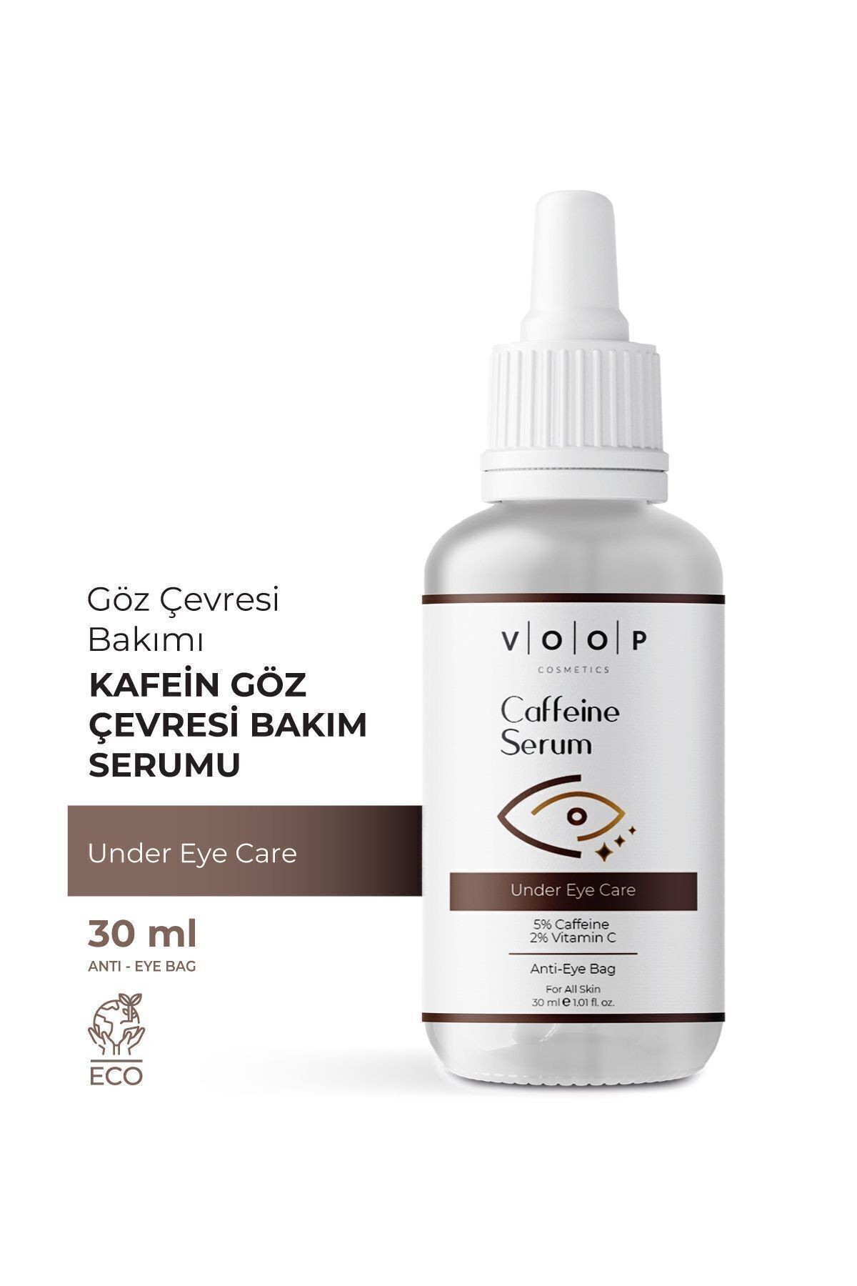 Göz Çevresi Bakımı Kafein Serum Göz Altı Morlukları Torbalanma Karşıtı 30 ml 5%caffeine 2%vitamin C