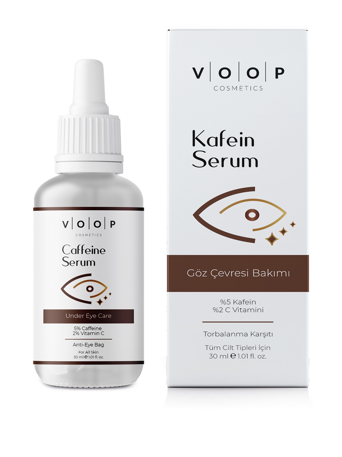 Göz Çevresi Bakımı Kafein Serum Göz Altı Morlukları Torbalanma Karşıtı 30 ml 5%caffeine 2%vitamin C