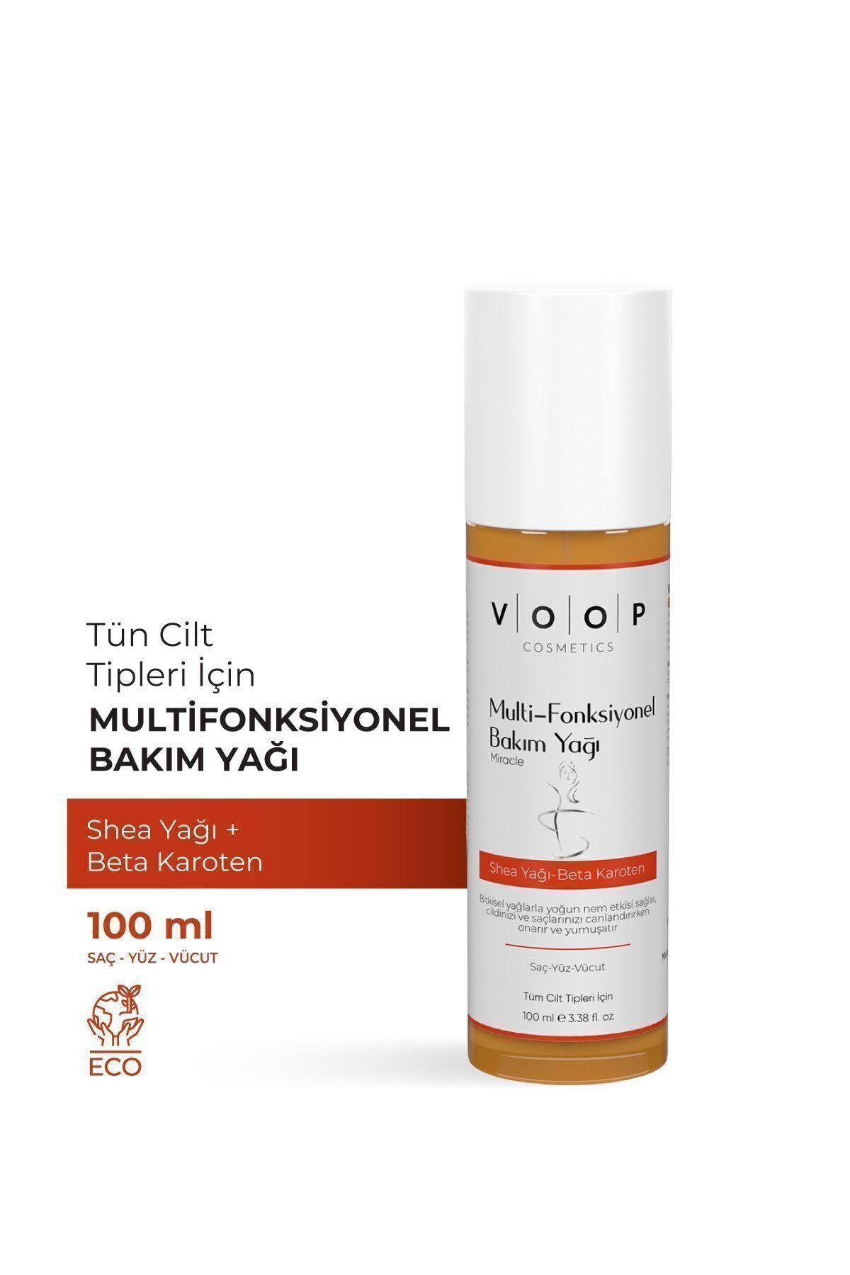 Multi Fonksiyonel Bakım Yağı ( Saç - Yüz - Vücut ) Shea Yağ - Beta Karoten | 100 ml