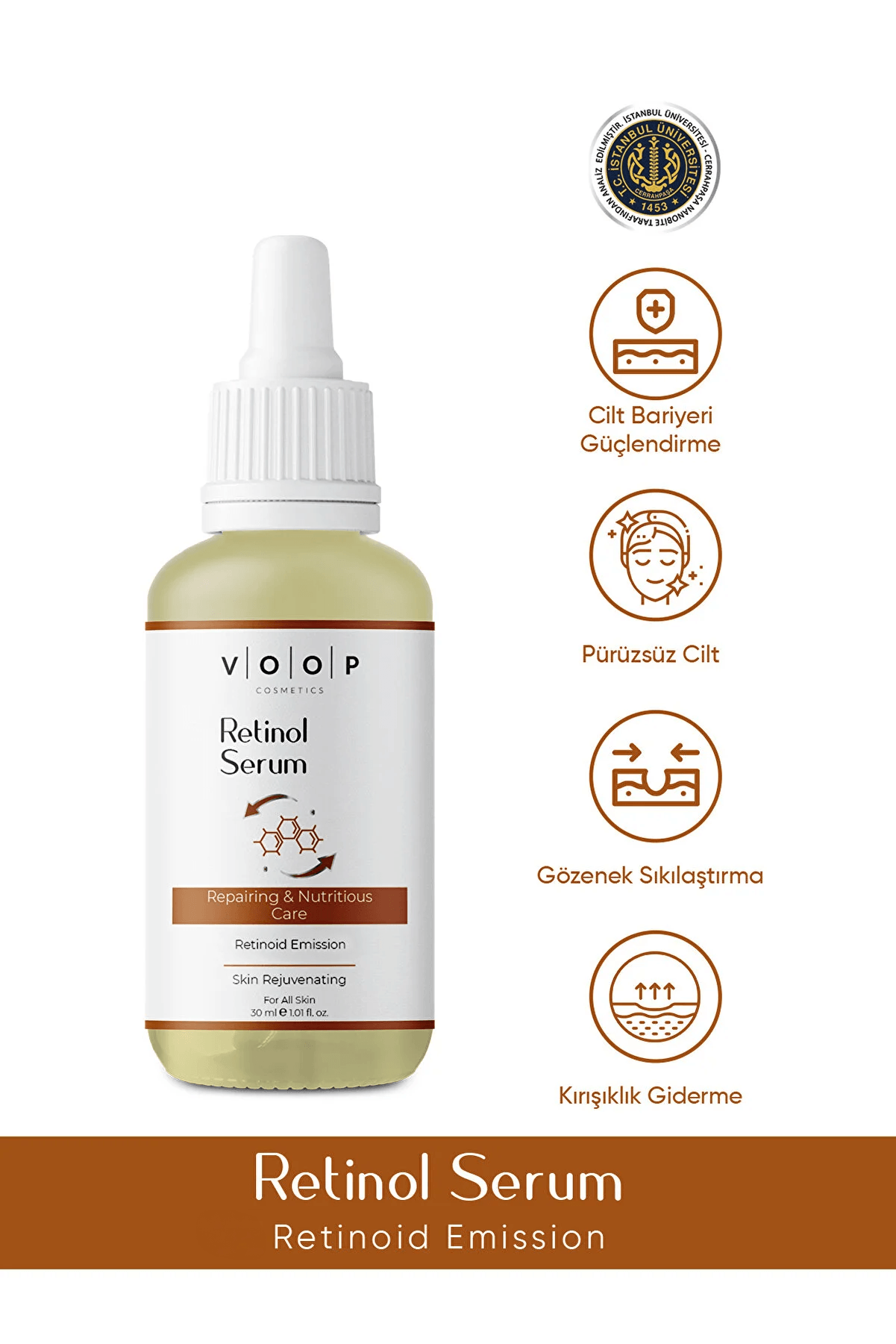 Cilt Onarıcı ve Yenileyici  & Besleyici Retinol Bakım Serum - 30 ml