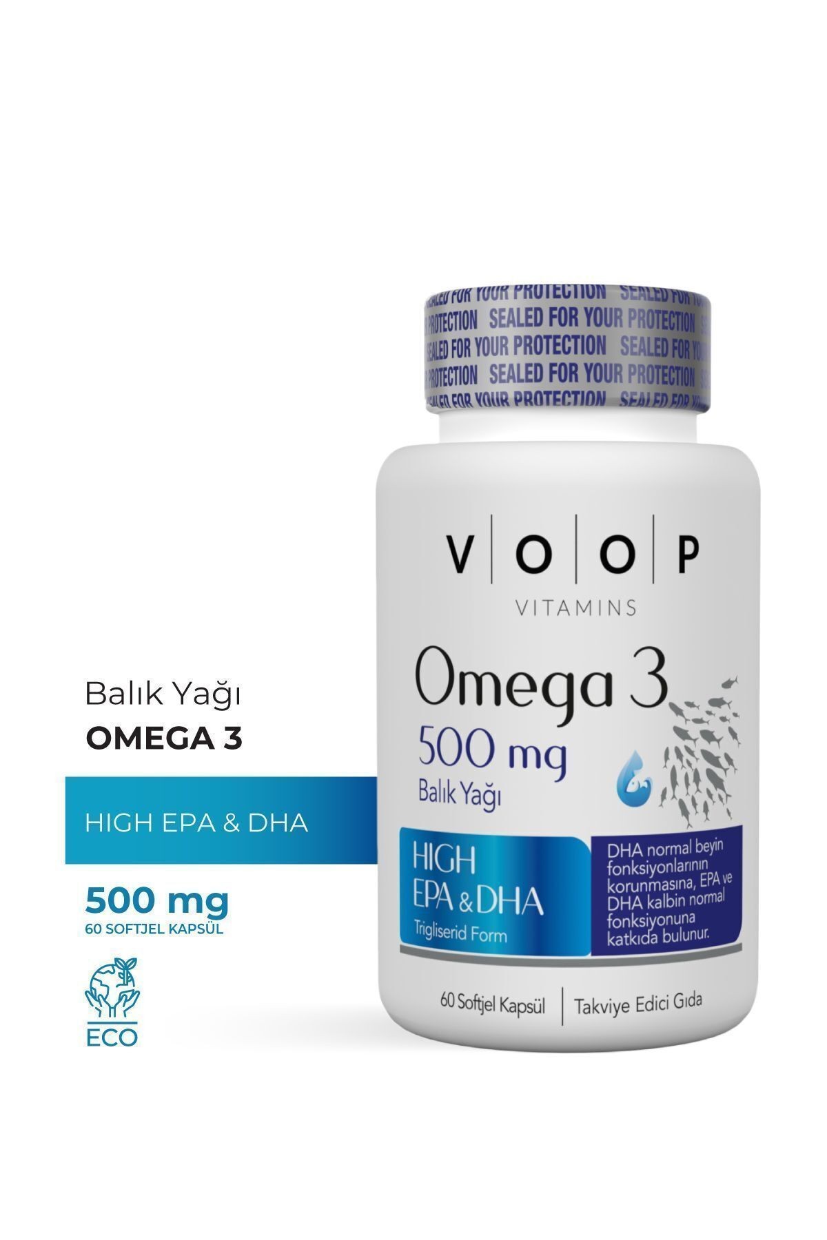 Omega 3 Balık Yağı Yüksek EPA & DHA 500 mg 60 Kapsül