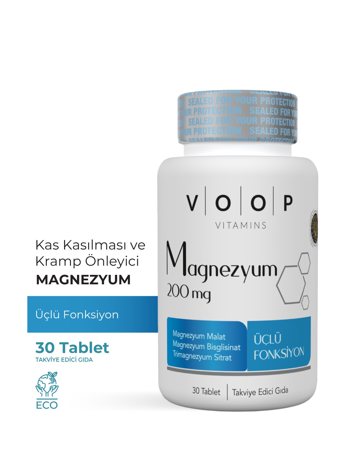 Magnezyum Kas Sağlığı Destekleyici 200 mg - 30 Tablet