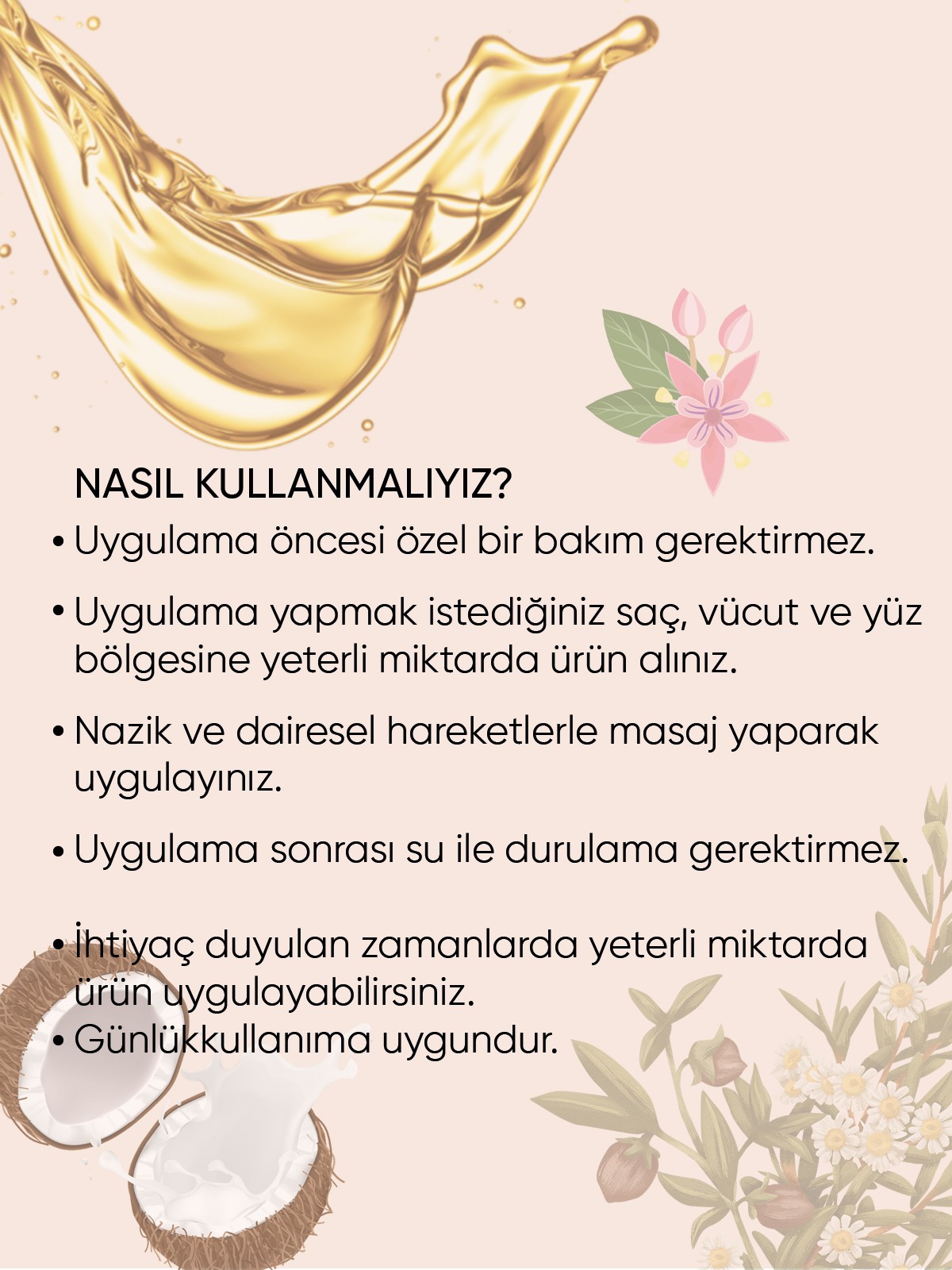 Multi Fonksiyonel Bakım Yağı ( Saç - Yüz - Vücut ) Shea Yağ - Beta Karoten | 100 ml