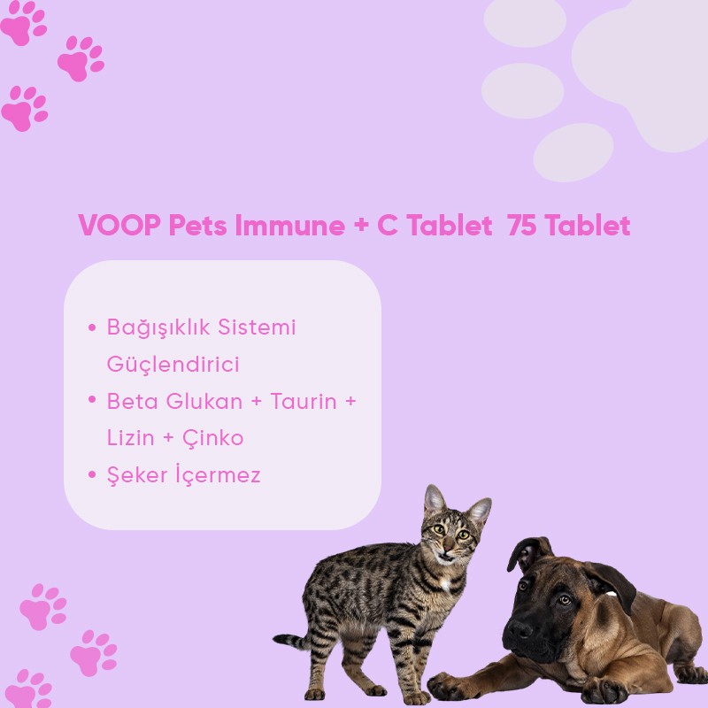 Pet Immune Kedi & Köpek - C Vitaminli | 75 Tablet