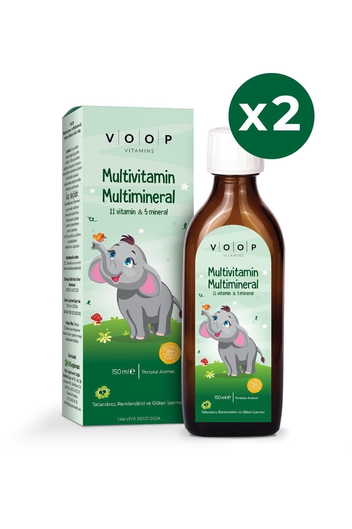 Multi Vitamin Multi Mineral Portakal Aromalı Şurup - 150 ml X2