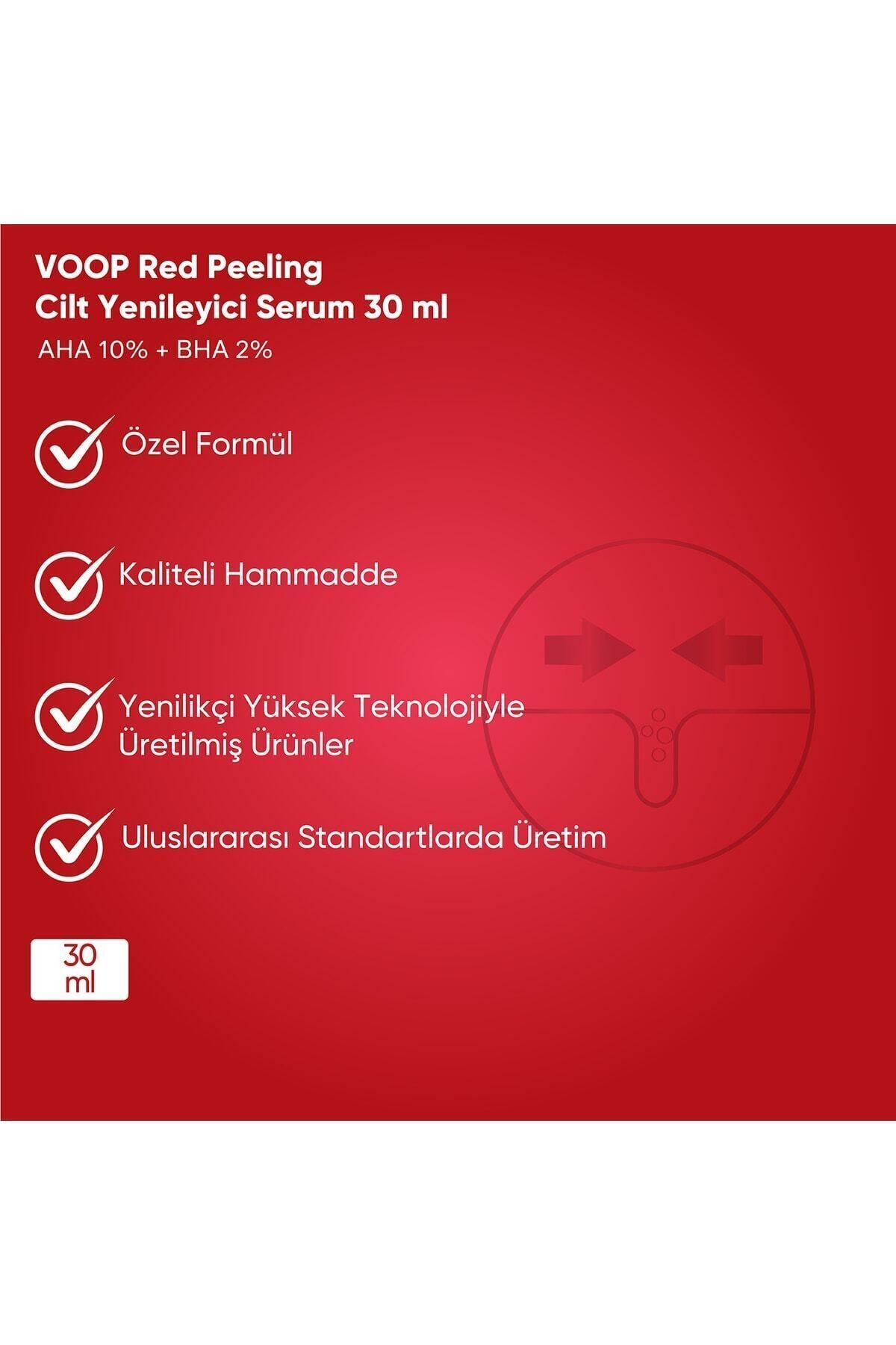 Red Peeling Cilt Yenileyici Serum 30 ml Hyaluronic Acid Yoğun Nemlendirici Serum 30 ml