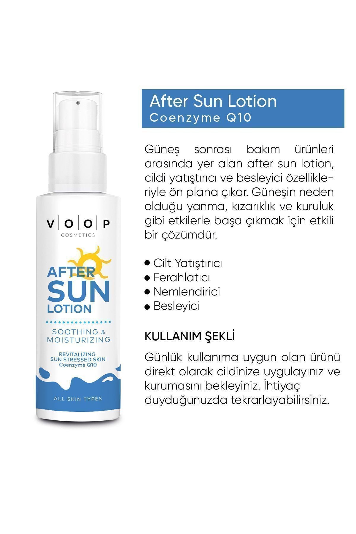 Güneş Sonrası Losyon | Güneşten Tahriş Olan Cildi Onarır & Nemlendirir - 150 ml