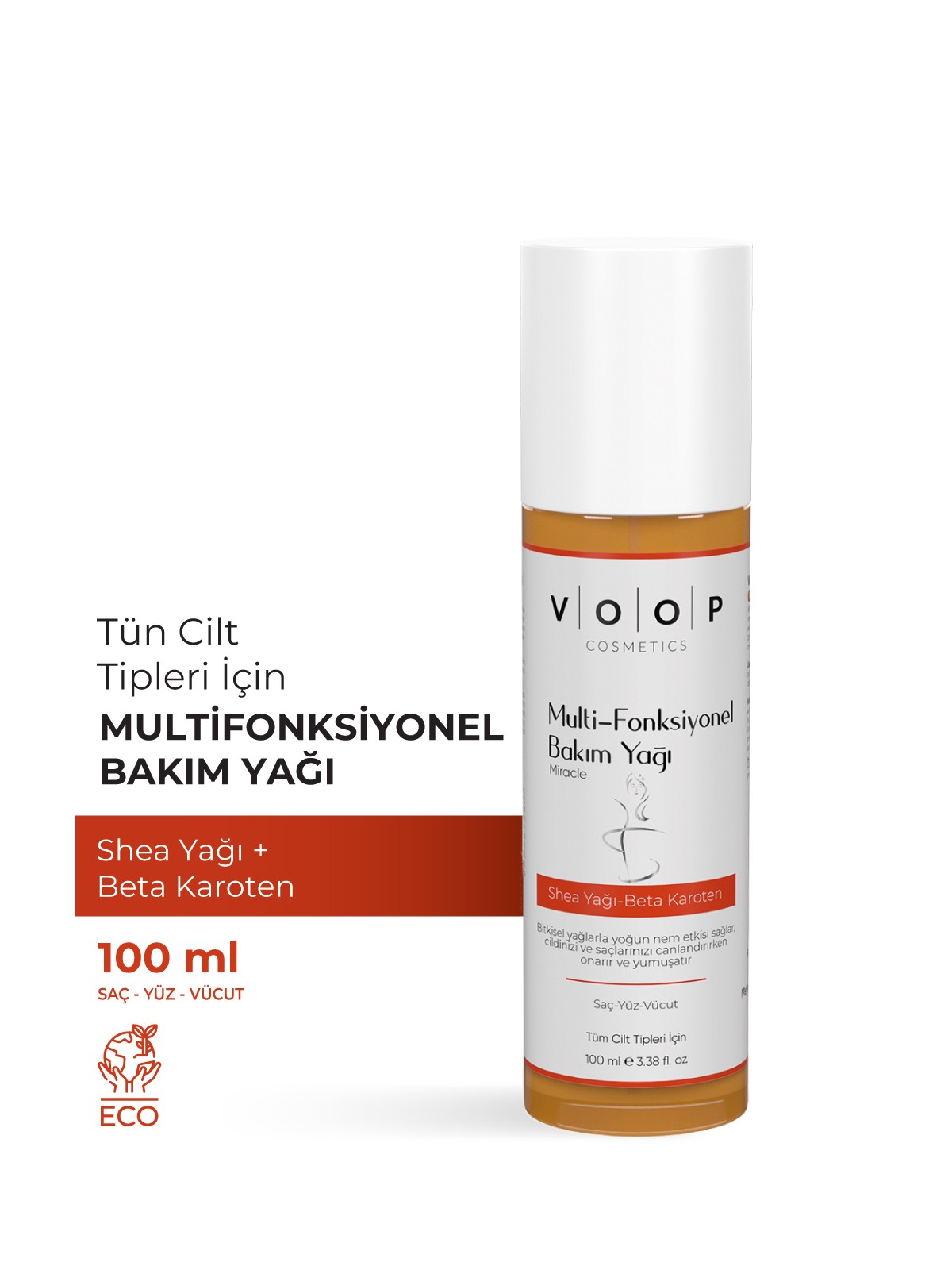 Multi Fonksiyonel Bakım Yağı ( Saç - Yüz - Vücut ) Shea Yağ - Beta Karoten | 100 ml