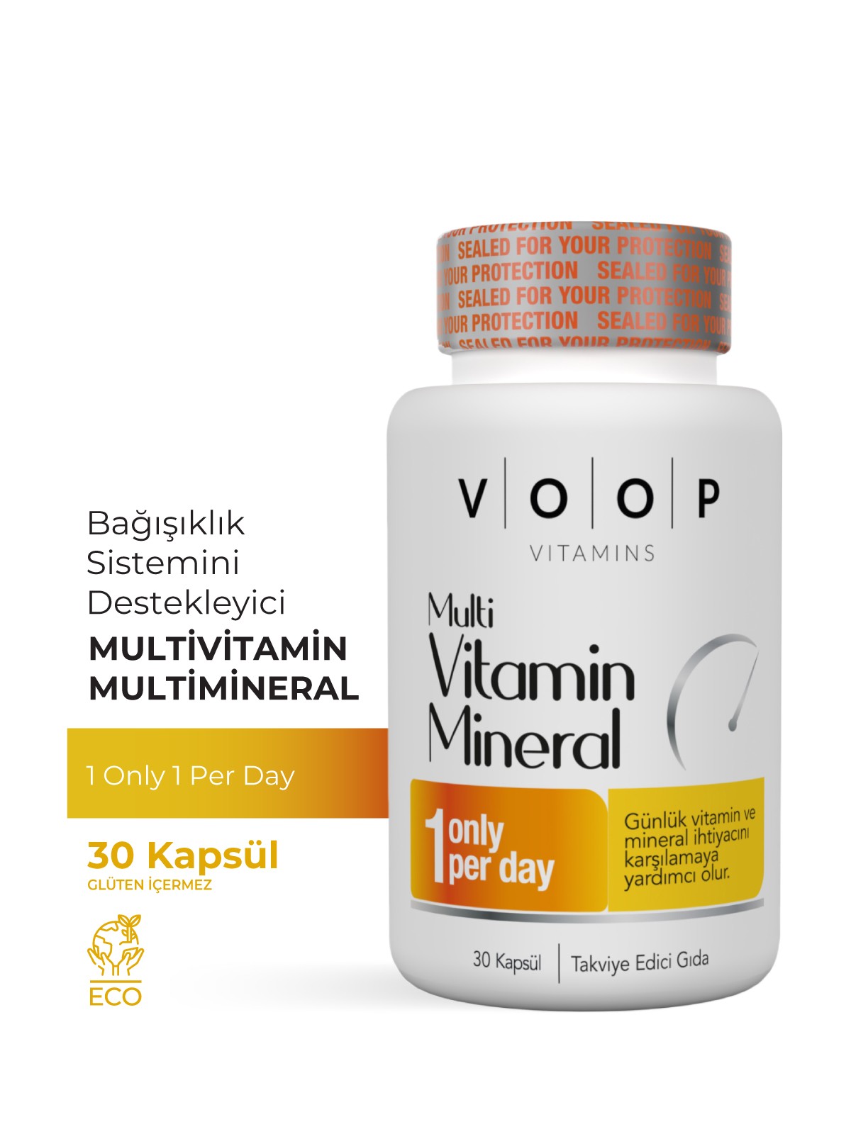 Multi Vitamin & Mineral ( 11 Vitamin & 9 Mineral ) | Sağlıklı Vücut İçin Takviye - 30 Kapsül