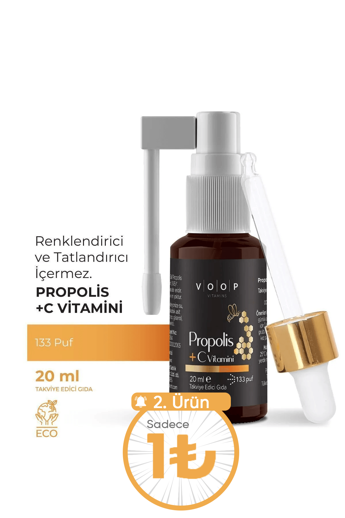 Propolis C Vitamini Sprey-damla - 20 ml | Bağışklık Sistemi Güçlendirici