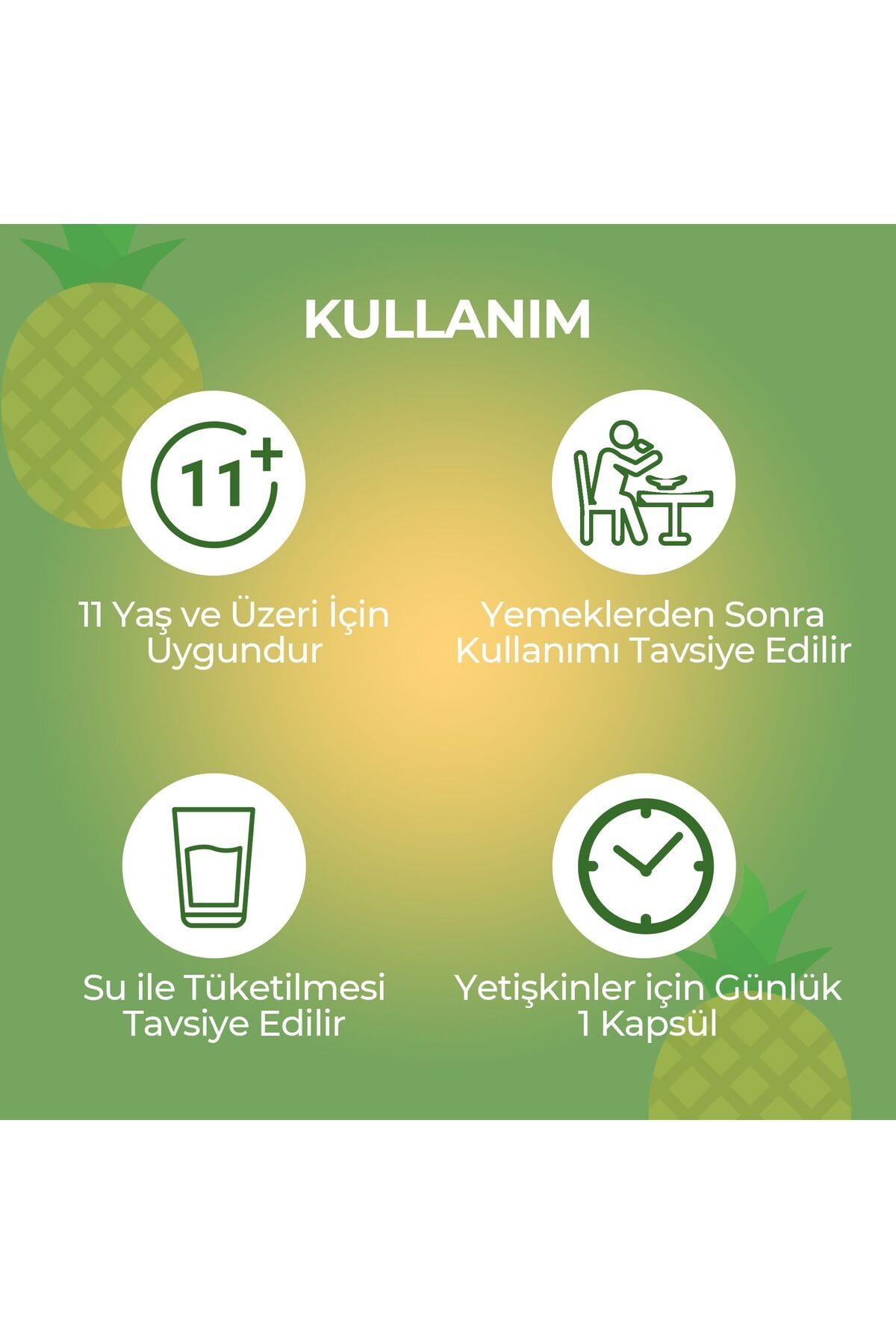 Bromelain Ananas Ekstraktı  - 500 mg | Sindirim Desteği -  30 Bitkisel Kapsül