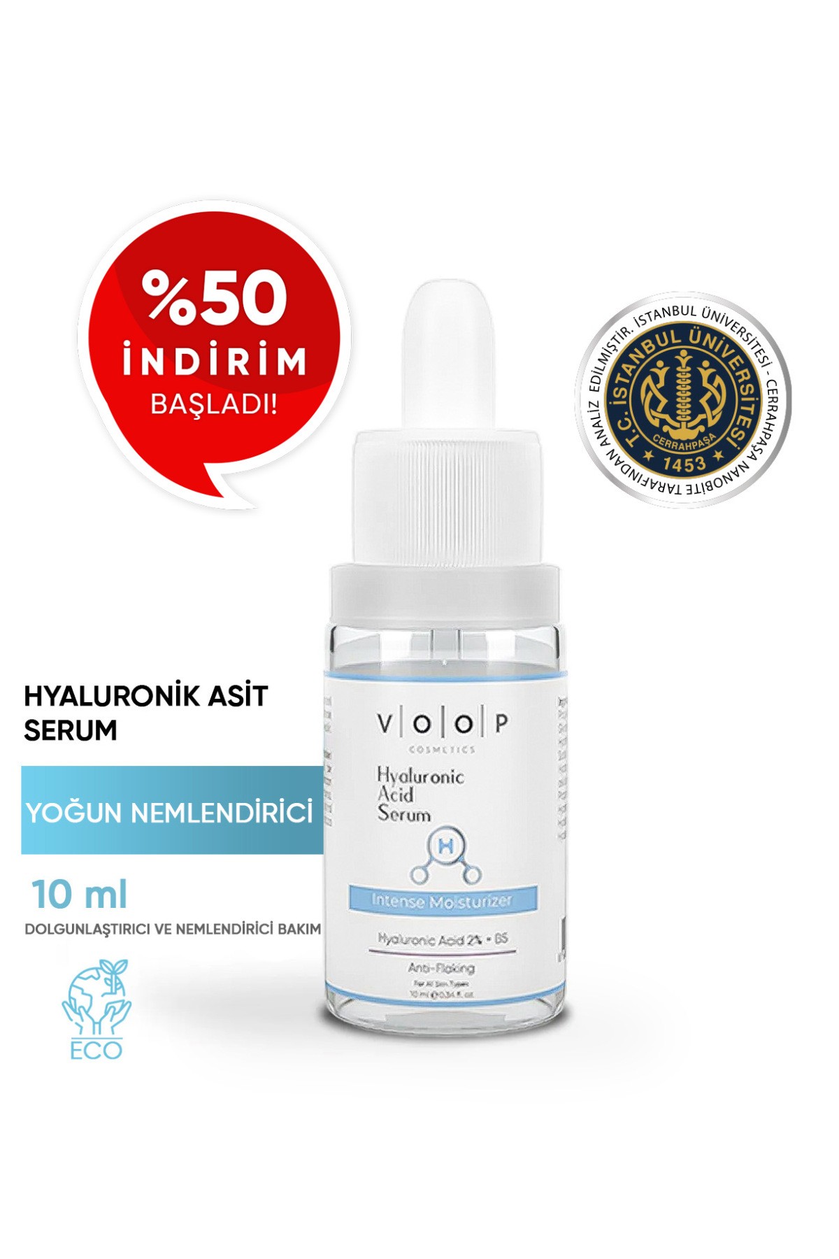 Hyaluronik Asit Mini Serum + B5 10 ml | Yoğun Nemlendirici Cilt Bakım Serumu