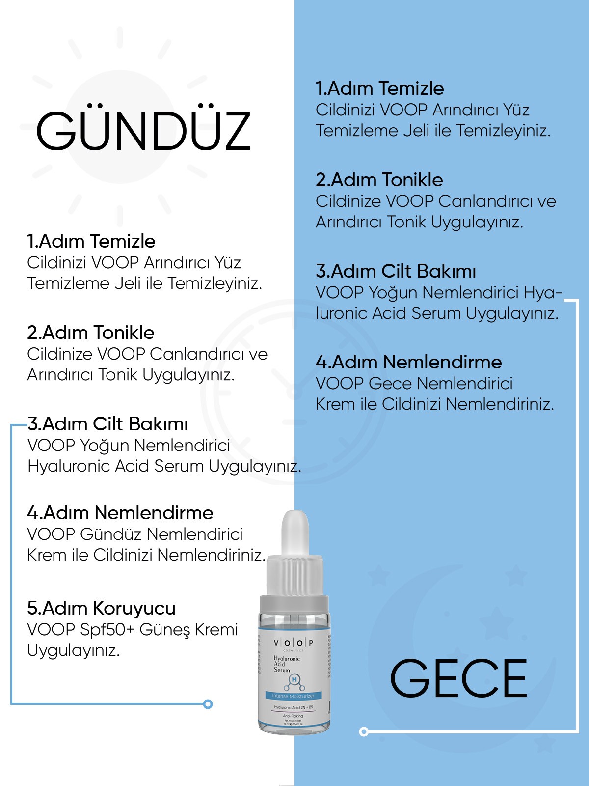 Derinlemesine Yoğun Yüz Nemlendirici Serum - 10 ml | %2 Hyaluronic Acid, B5 Hyaluronik Asit